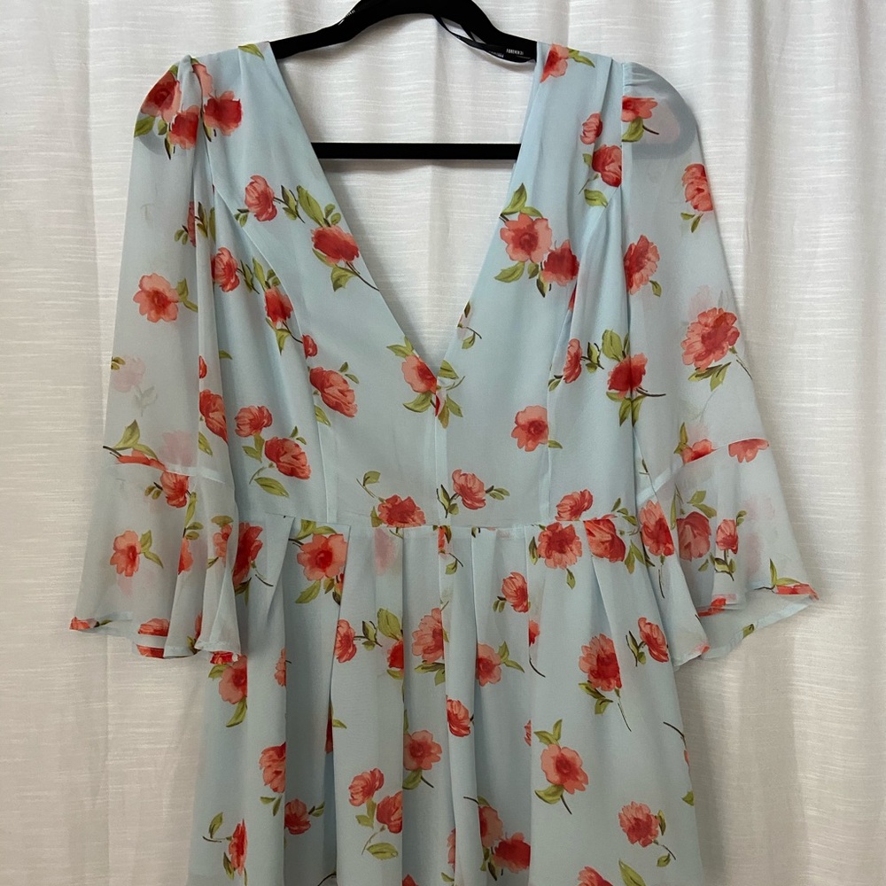 3/4 Sleeve Floral Romper